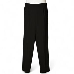 Vintage Coldwater Creek Black Knit Pants Size L Straight Leg Pull On Canada 90s